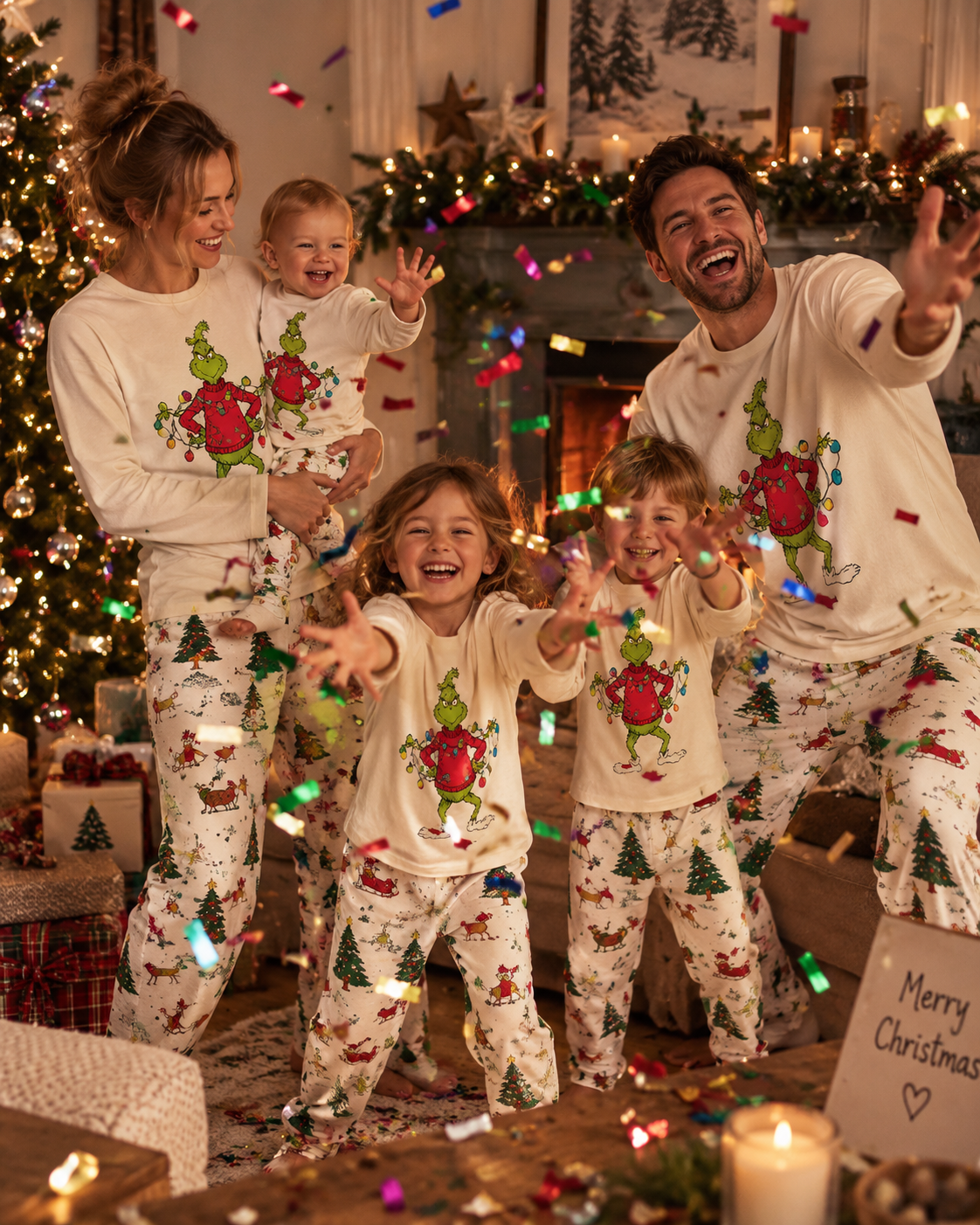 Lights Moment-Grinch Family Christmas Pajamas