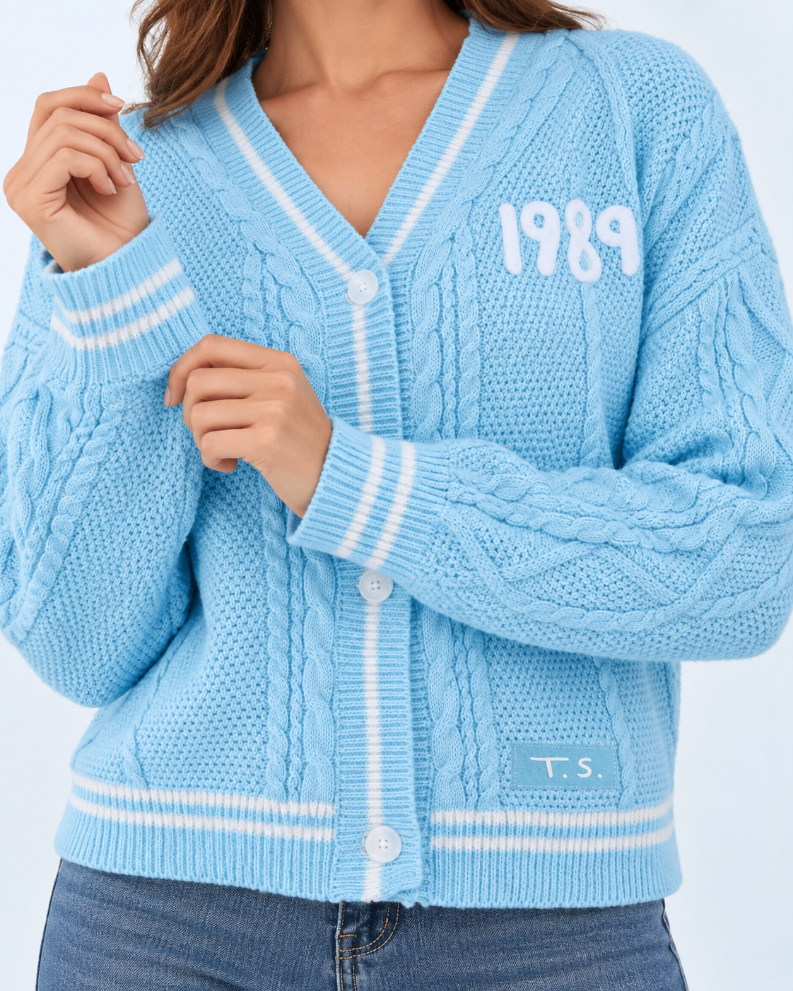 1989 Cardigan Taylors Version, Light Blue Cardigan Sweater