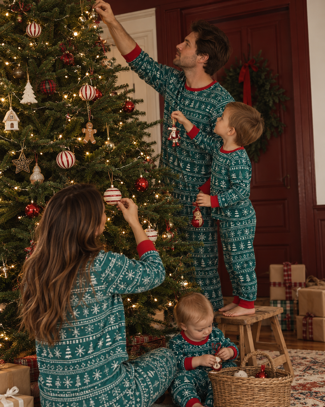 Green Crew Christmas Family Pajamas