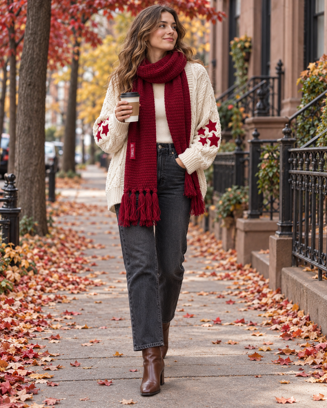 Red Cardigan Taylors Version Sweater With All Too Well Scarf