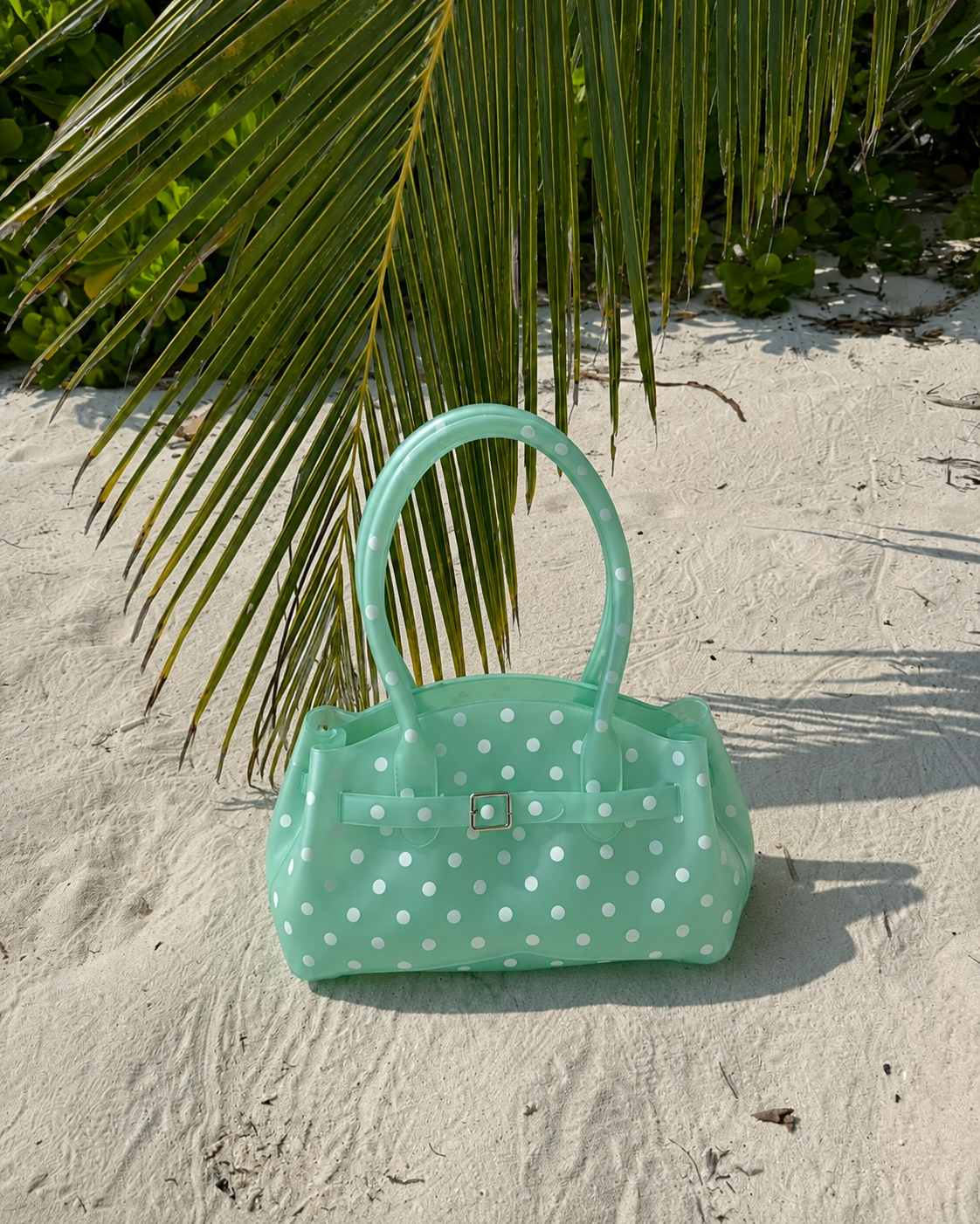 Green White Polka Dot Horizontal Candy Color Jelly firkin bag