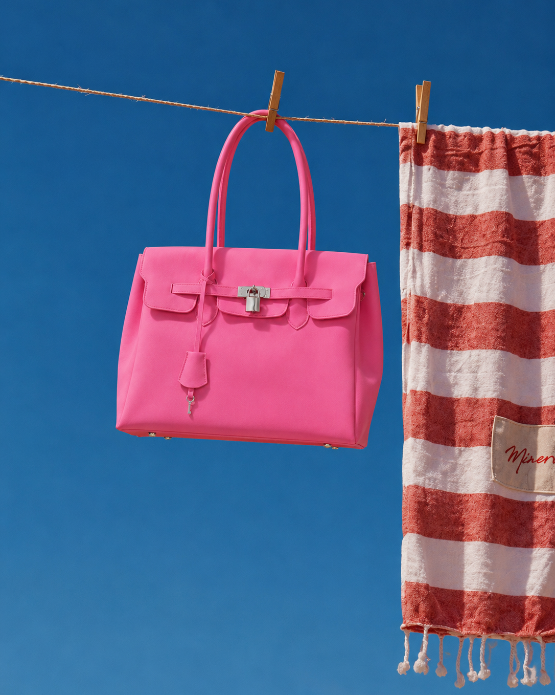 Transparent Solid Color Pvc Jelly firkin Tote Bag-pink