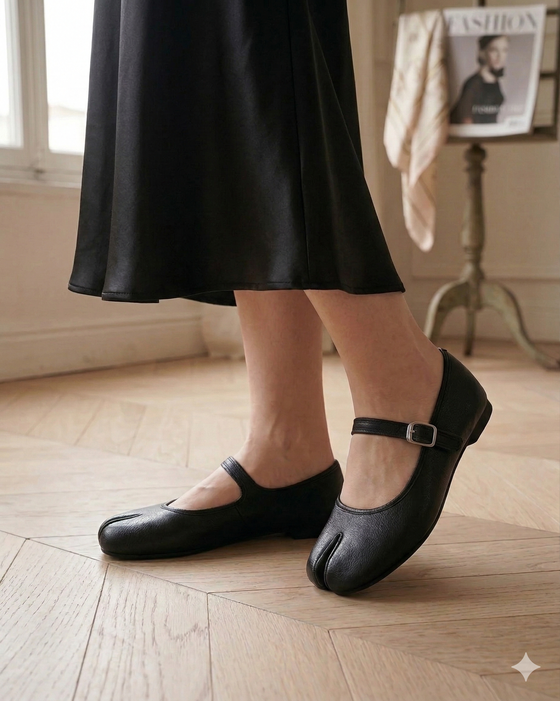 Black Round Toe Mary-Janes