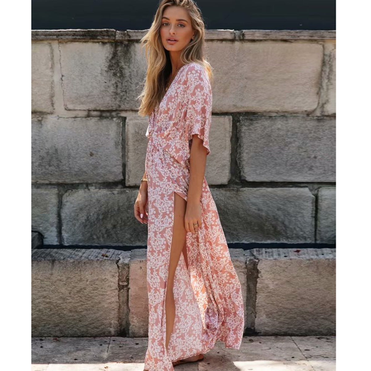 Bohemian Powder Pink Boho Dress