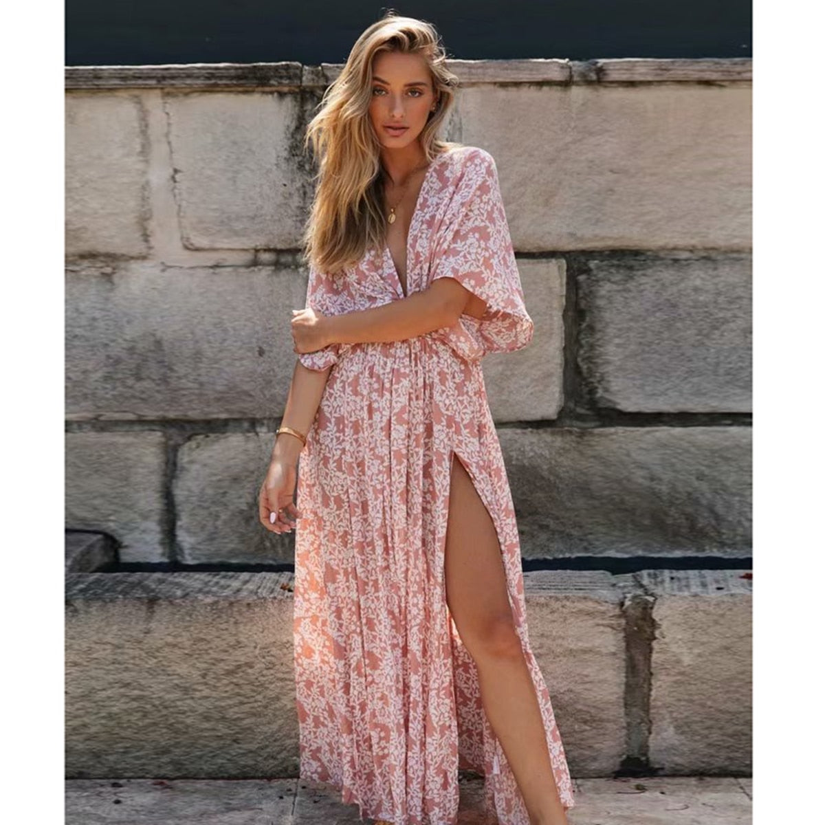Bohemian Powder Pink Boho Dress
