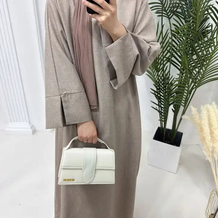 Fatin Fall Oversized Slit Sleeve Maxi Abaya Dress kaftan dress