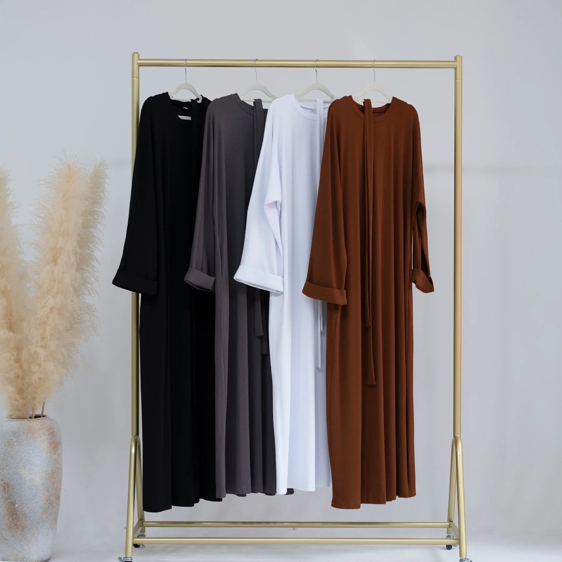 Fall Oversized Ribbed Wool Maxi Abaya Dress