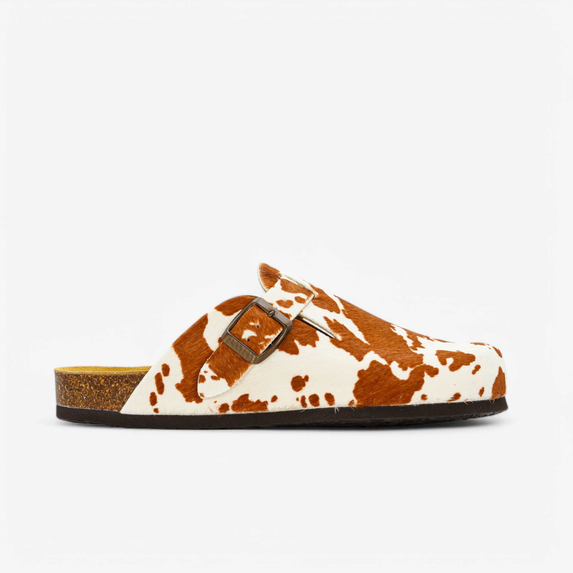 Cow Print Cuero Clog Shoes
