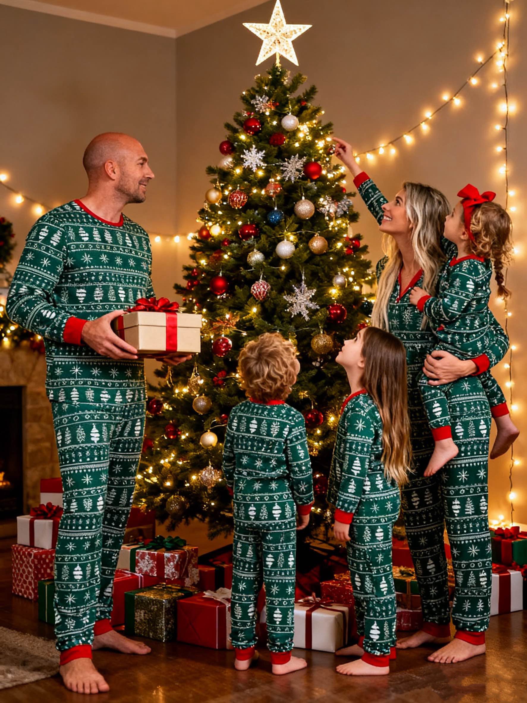 Green Crew Christmas Family Pajamas