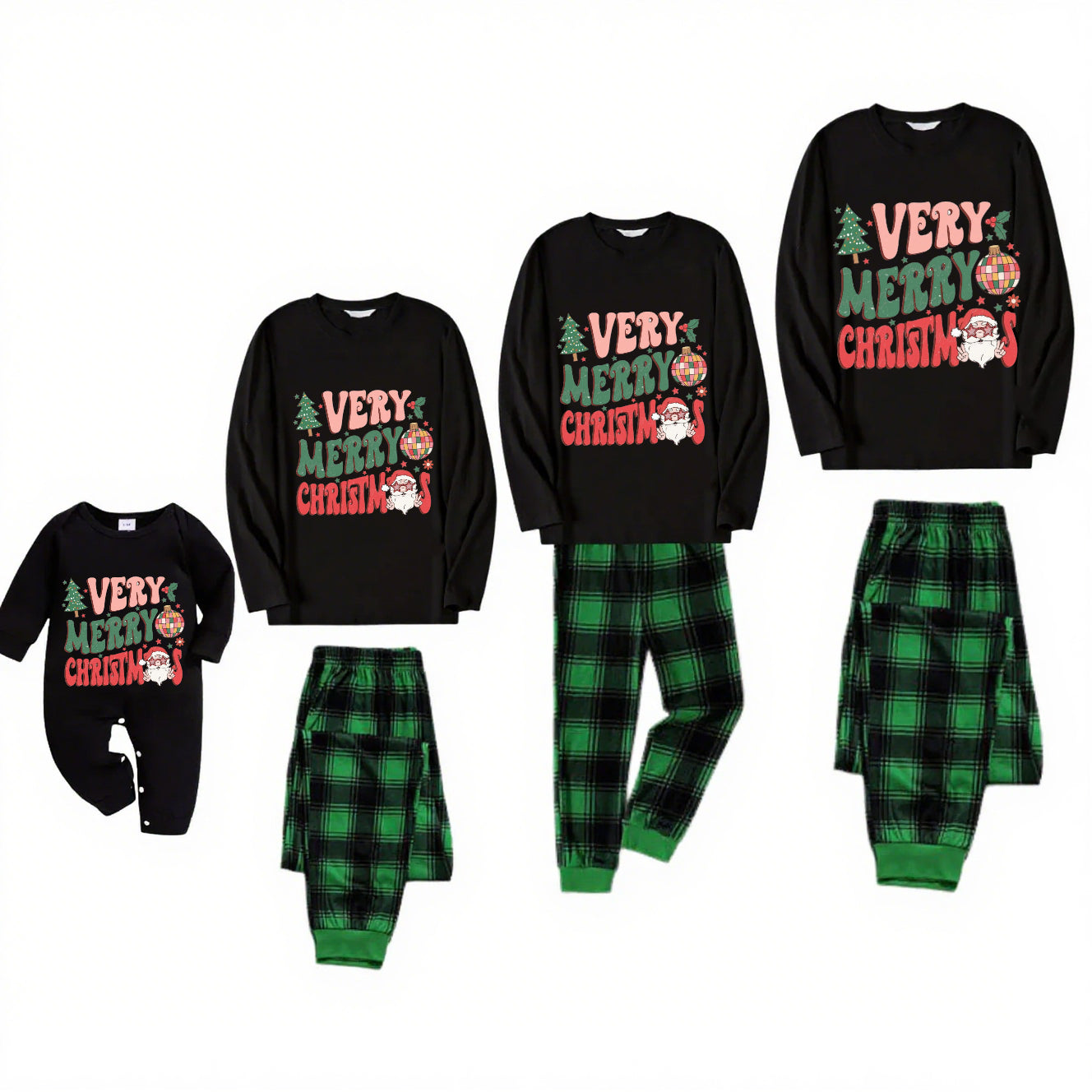 Cozy Ember-Green Plaid Family Christmas Pajamas