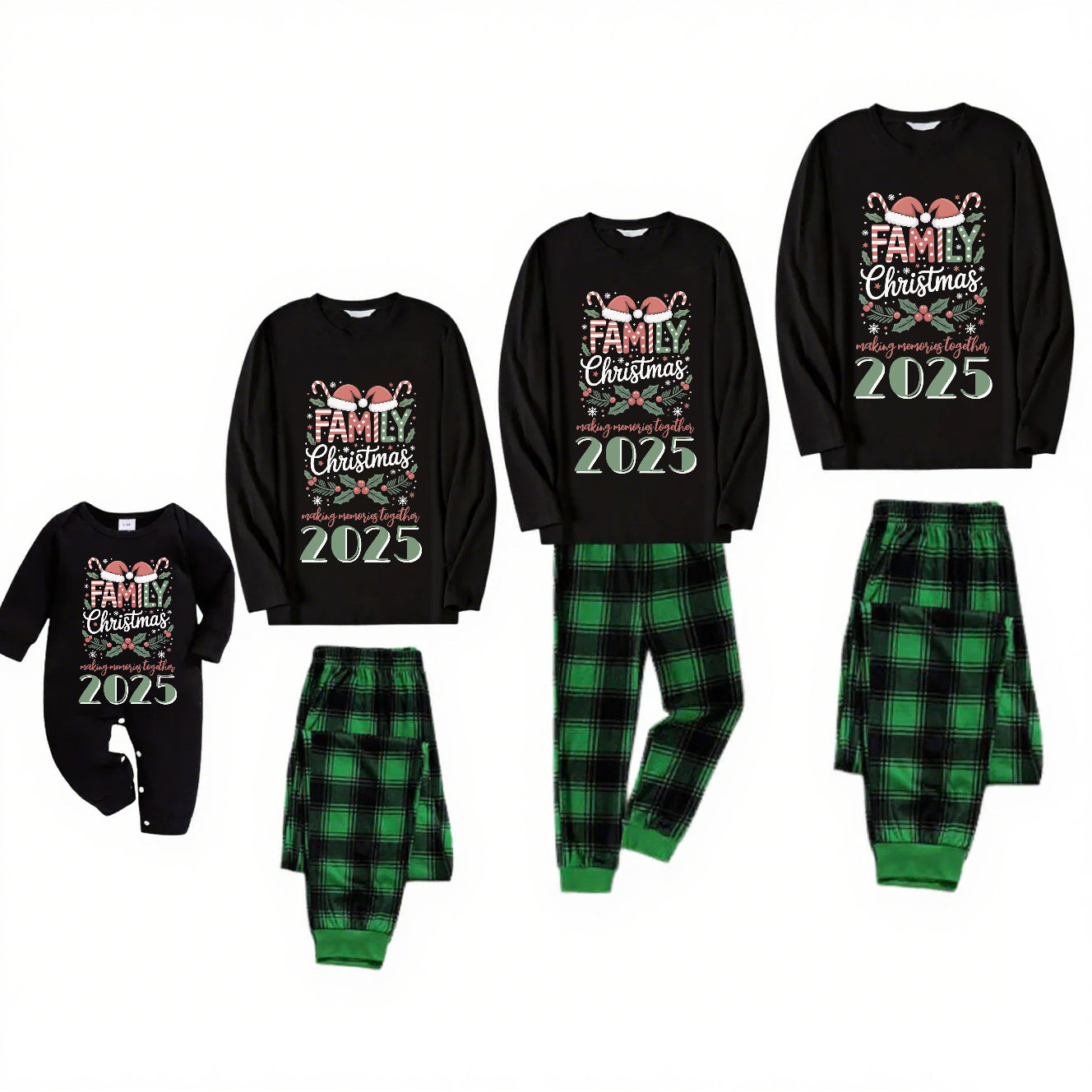 Winter Whispers-Green Plaid Family Christmas Pajamas