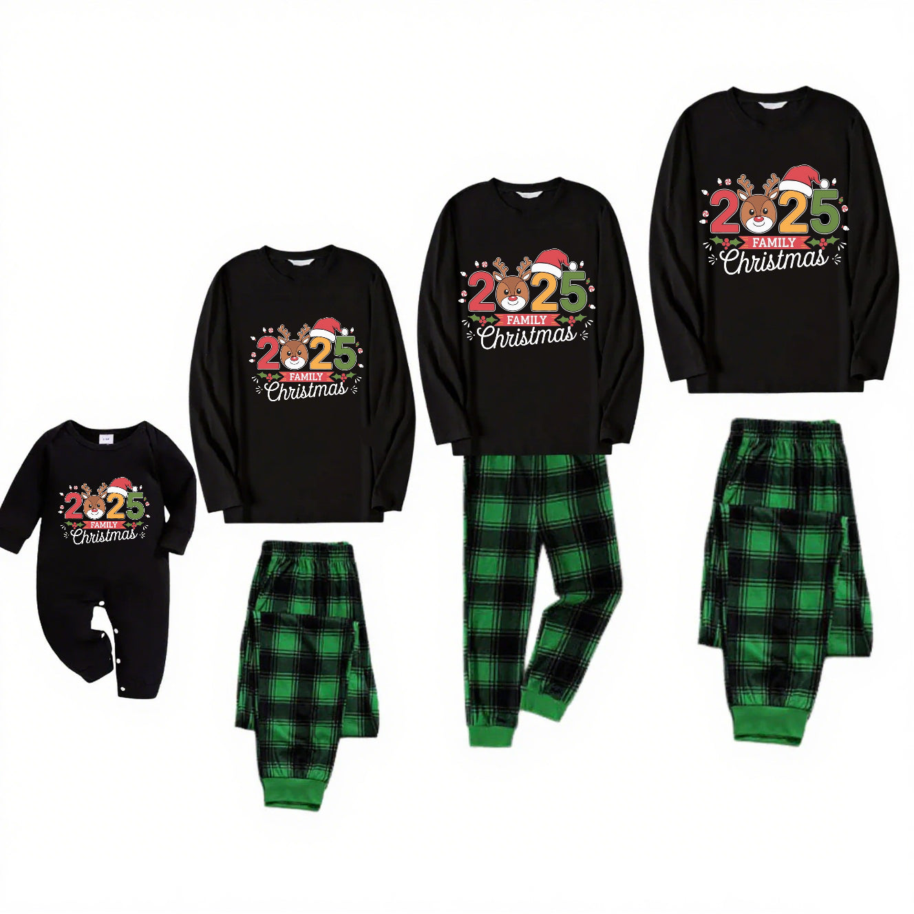 Cozy Joy-Green Plaid Family Christmas Pajamas