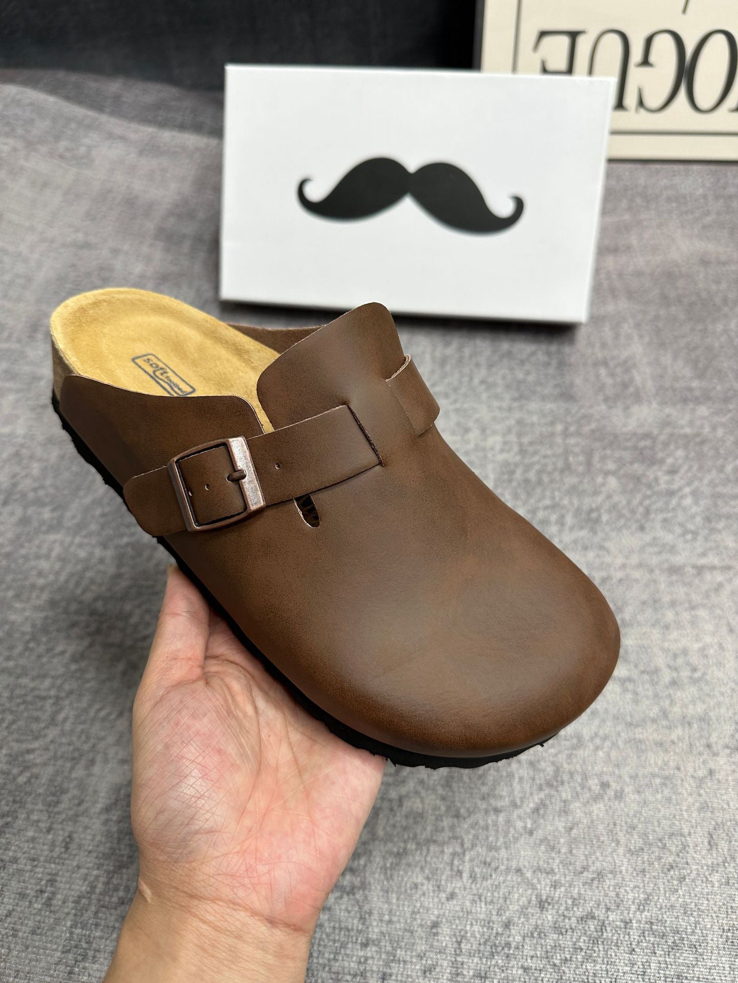 Boston Oiled Leather Footbed Clogs Shoes