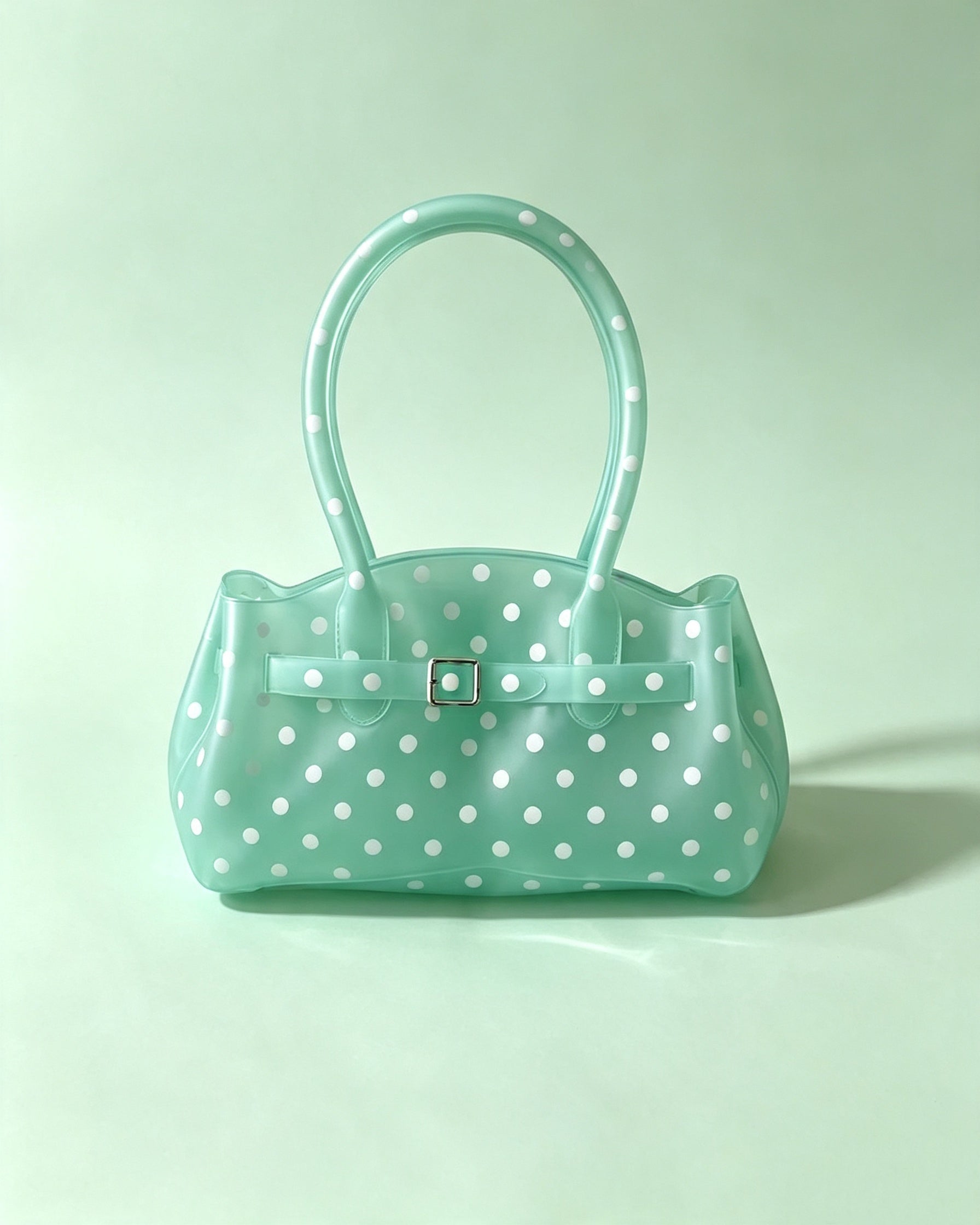 Green White Polka Dot Horizontal Candy Color Jelly firkin bag