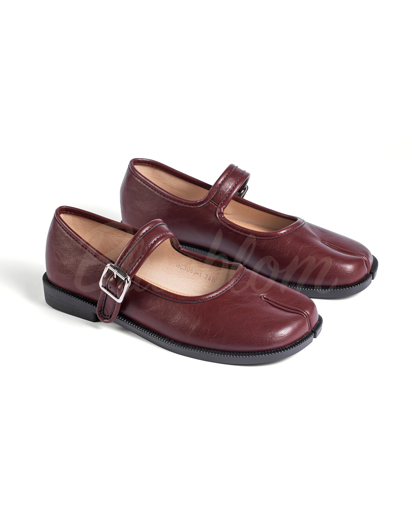 Red Adjustable Strap Tabi Mary Janes