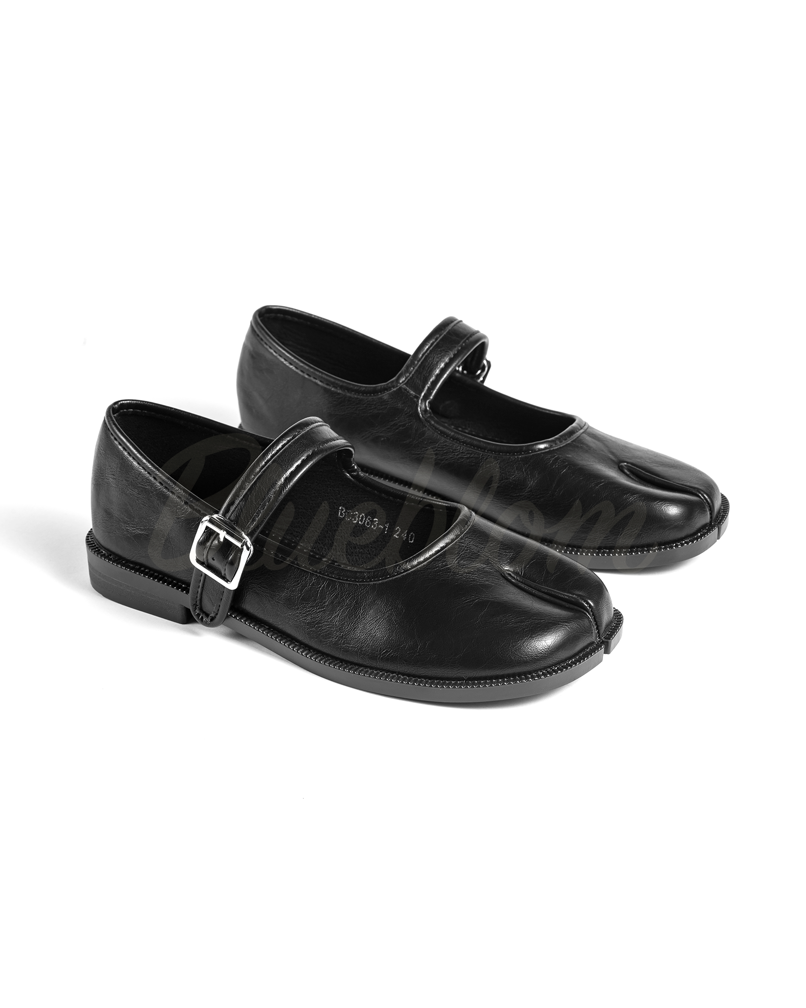 Black Adjustable Strap Tabi Mary Janes