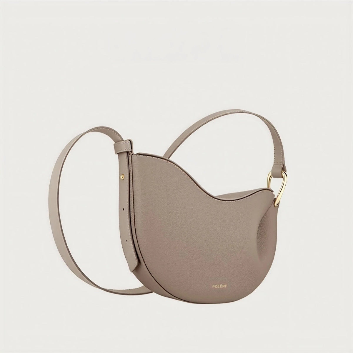 Pebbled Leather Crescent Crossbody Bag Polene Koala Sling Bag
