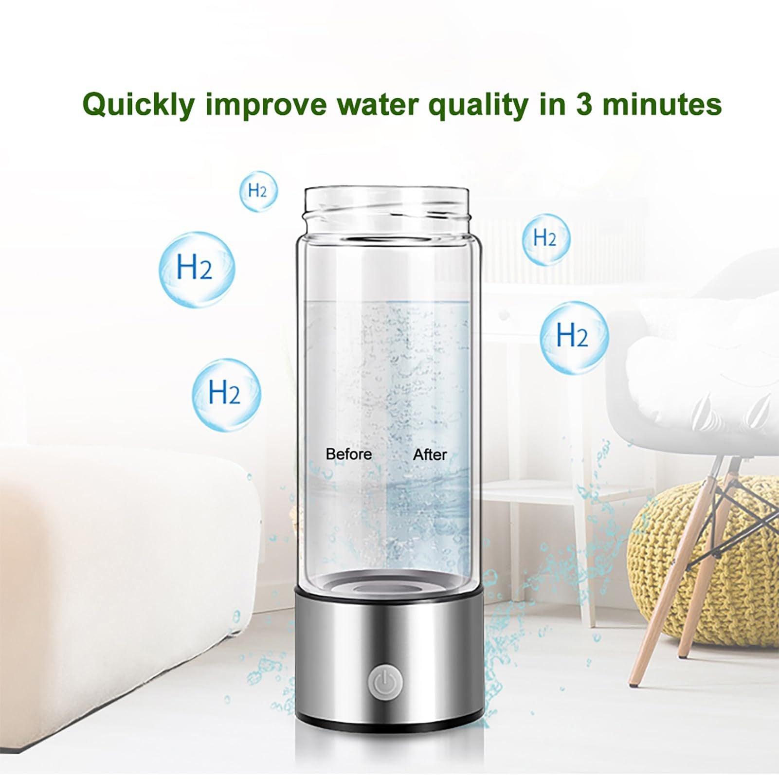 Hydrogen water bottle ｜Negative ion molecular electrolysis water cup