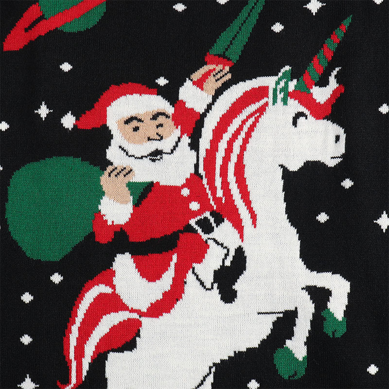 Santa on Unicorn Fun Christmas Sweater
