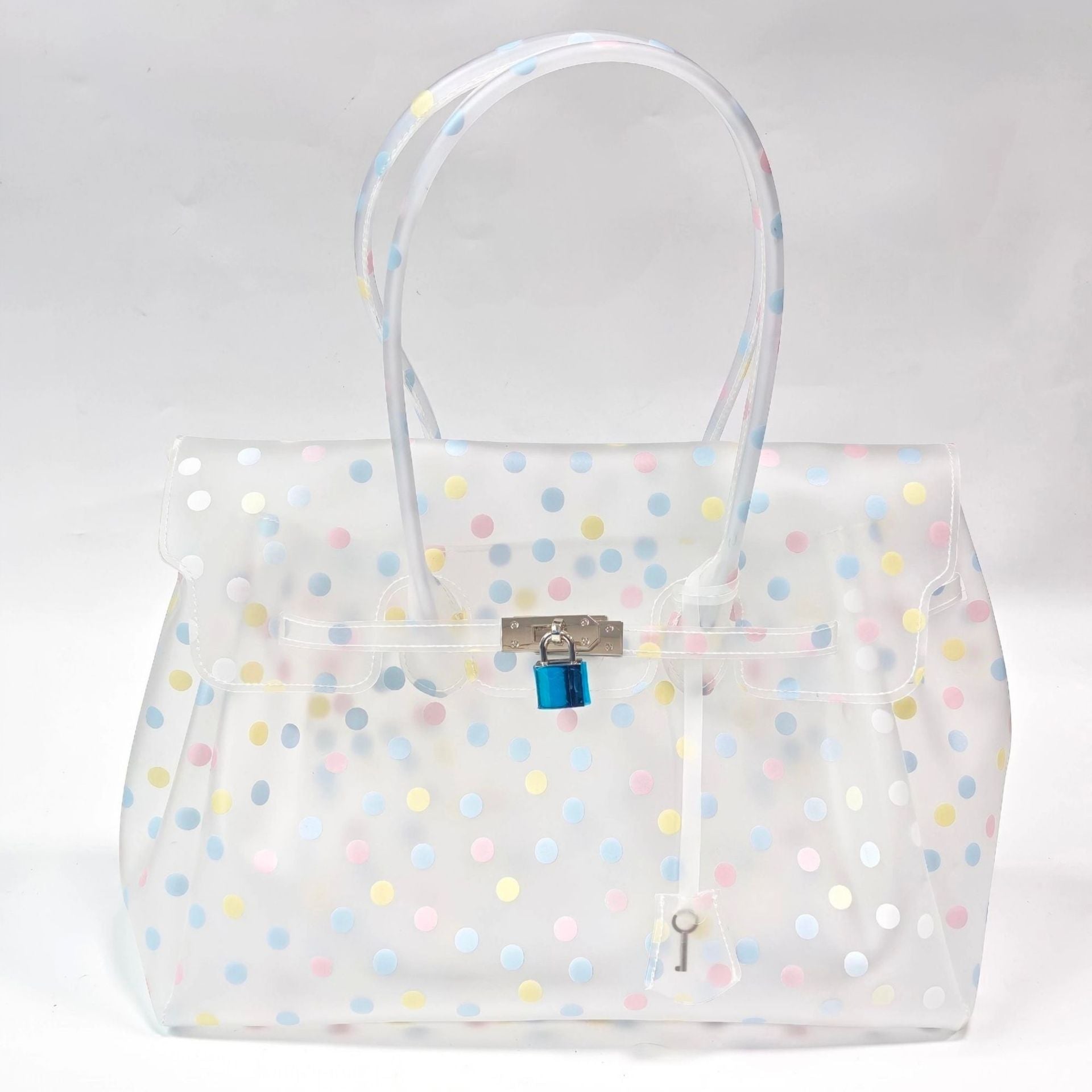 White Polka Dot TPU Jelly Tote Bag jellyfirkin bag