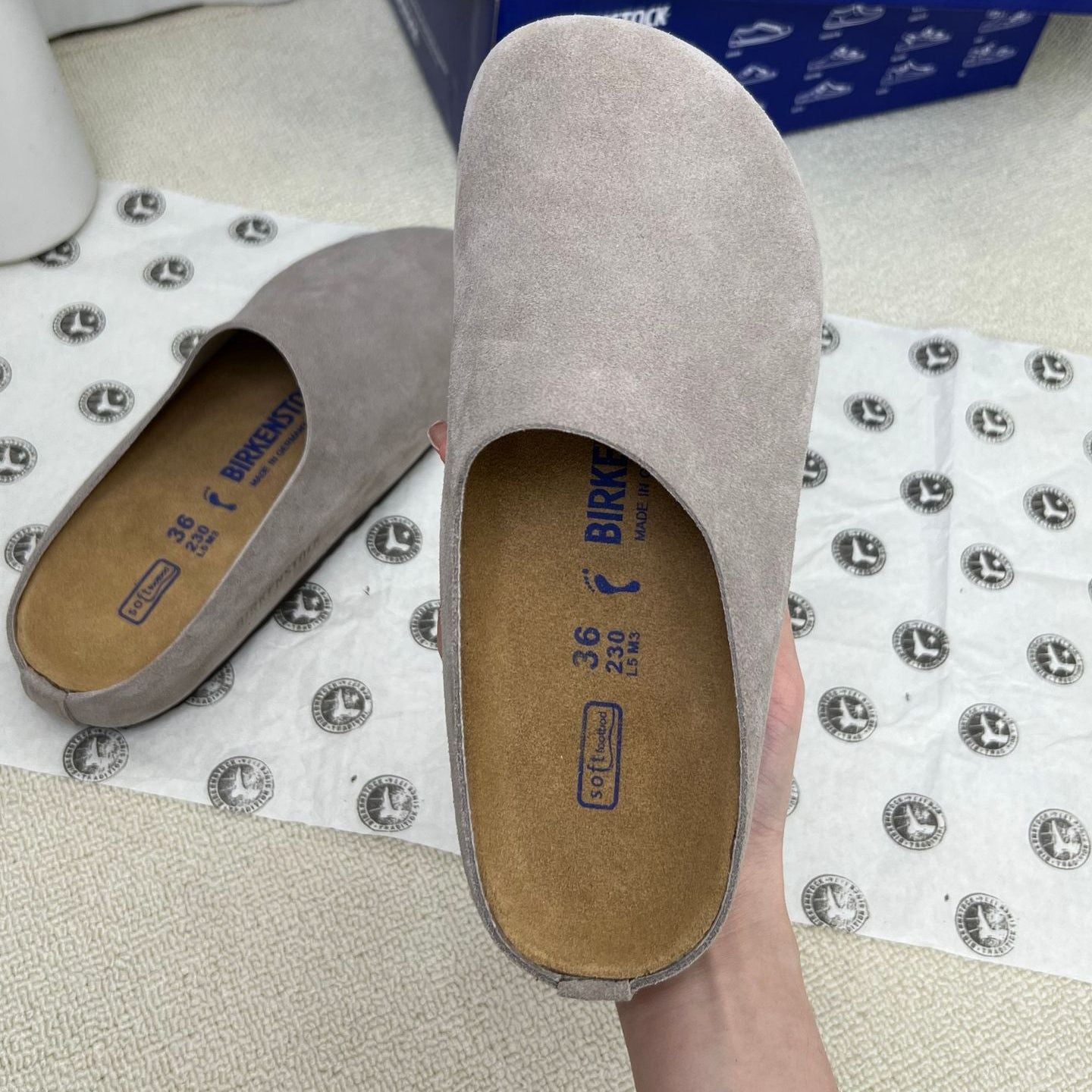 Suede Round Toe Slip Clogs