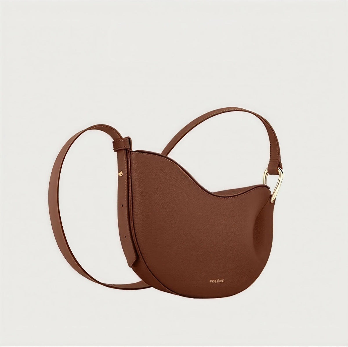 Pebbled Leather Crescent Crossbody Bag Polene Koala Sling Bag