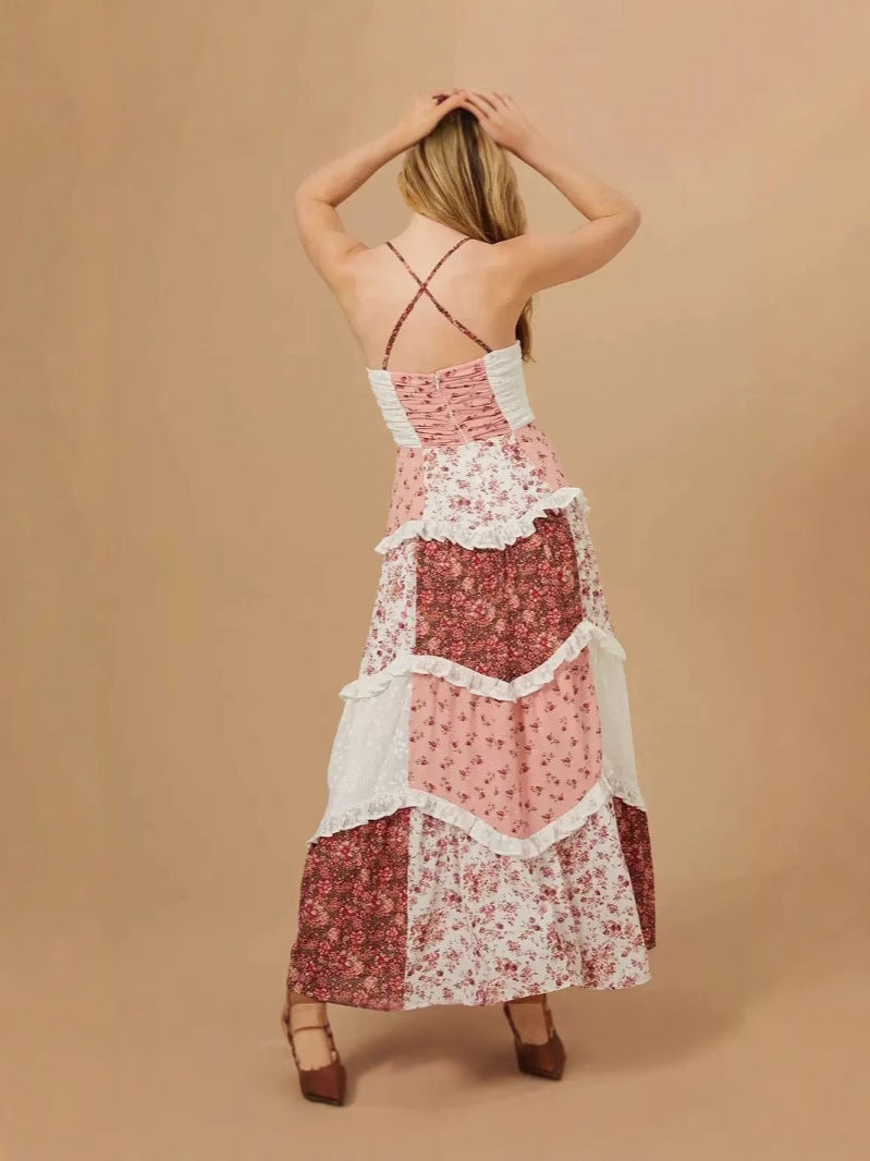 BOHO Off-Shoulder Pleated Floral western Dress
