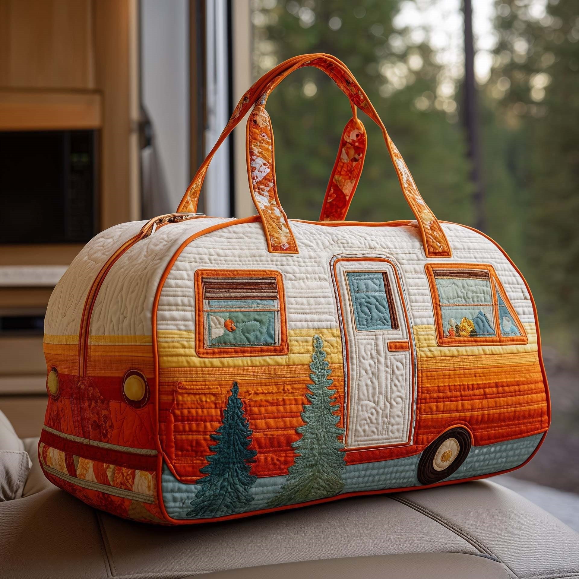 Hippie Van Quilted Duffle Bag