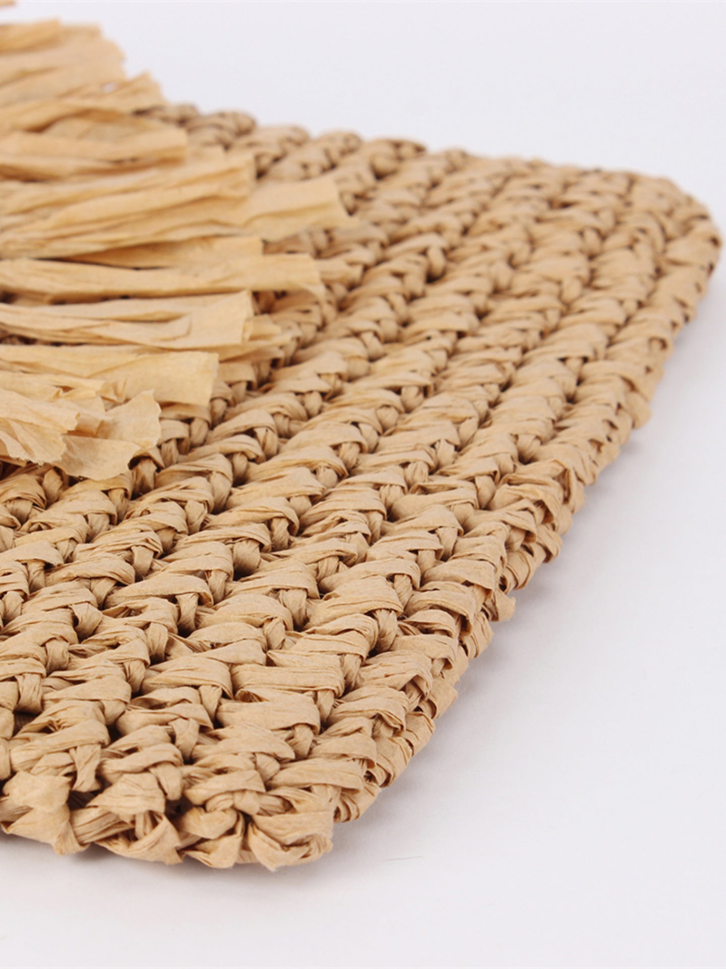 Fringe Flap Weave Beach Bag