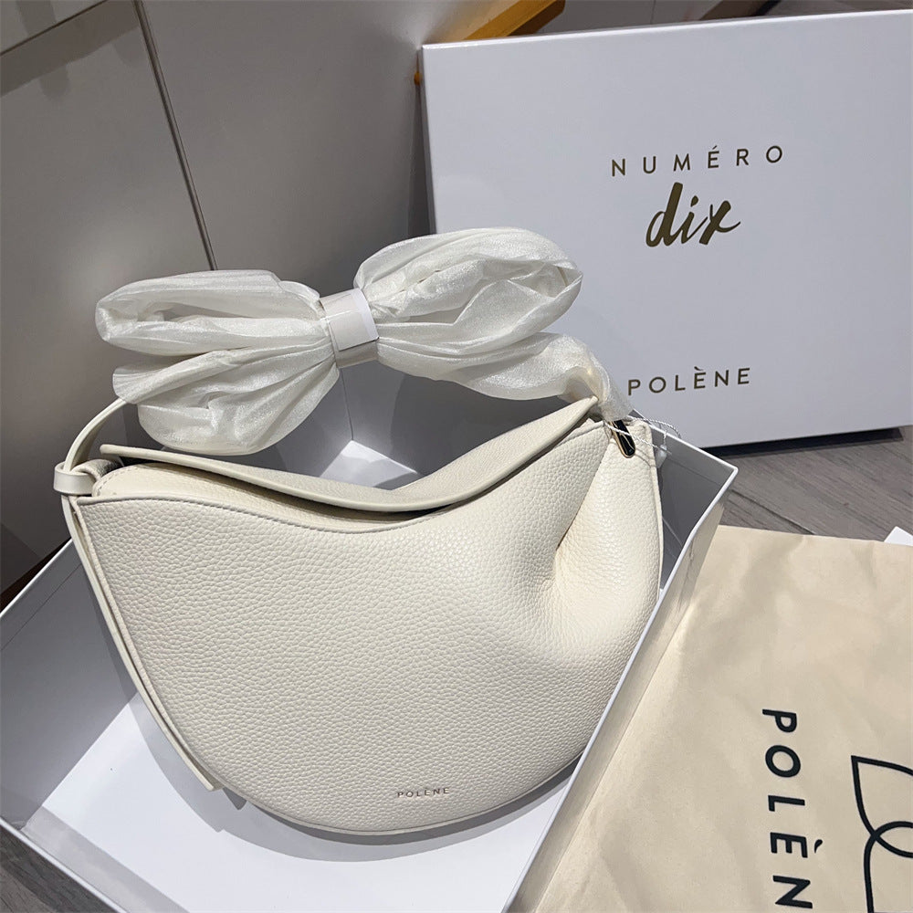 Pebbled Leather Crescent Crossbody Bag Polene Koala Sling Bag