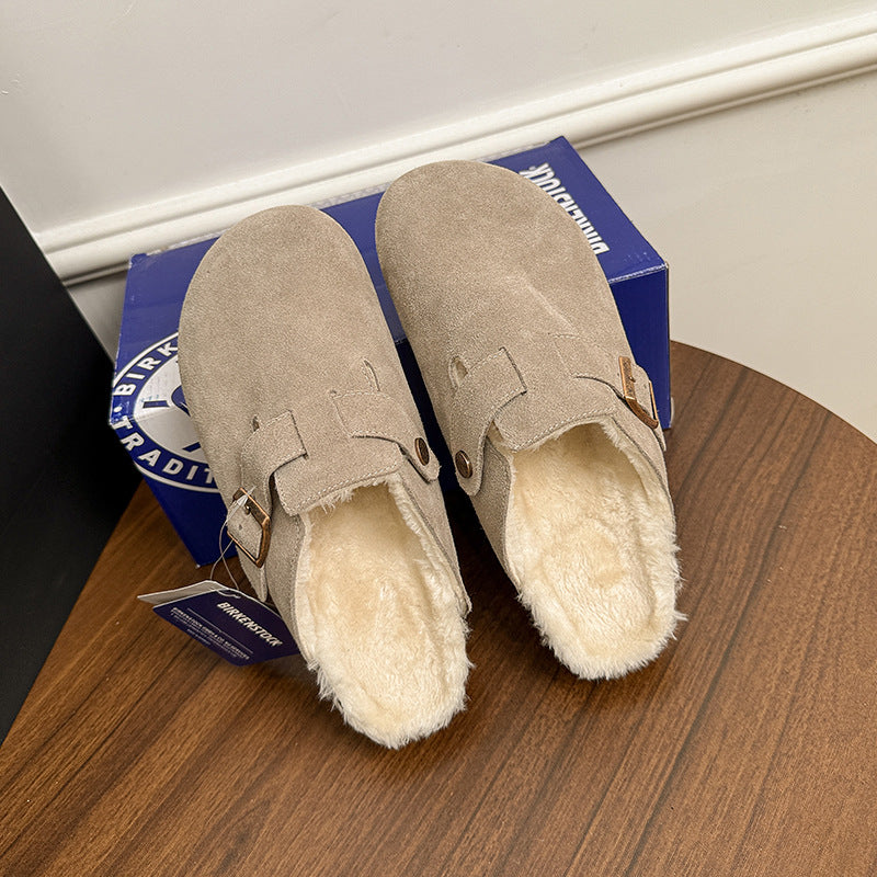 Boston Shearling Suede padded Leather Footbed Clogs