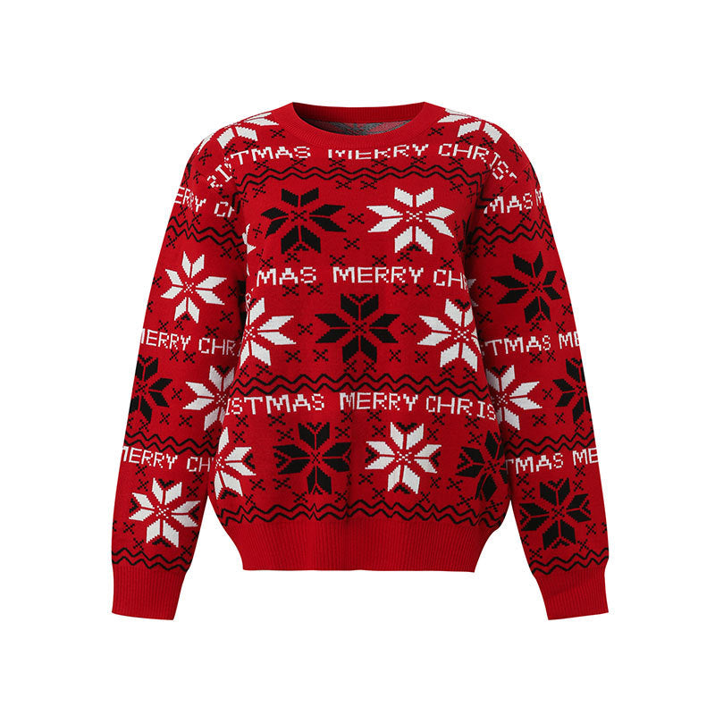 Red Snowflake - Letter Christmas Sweater