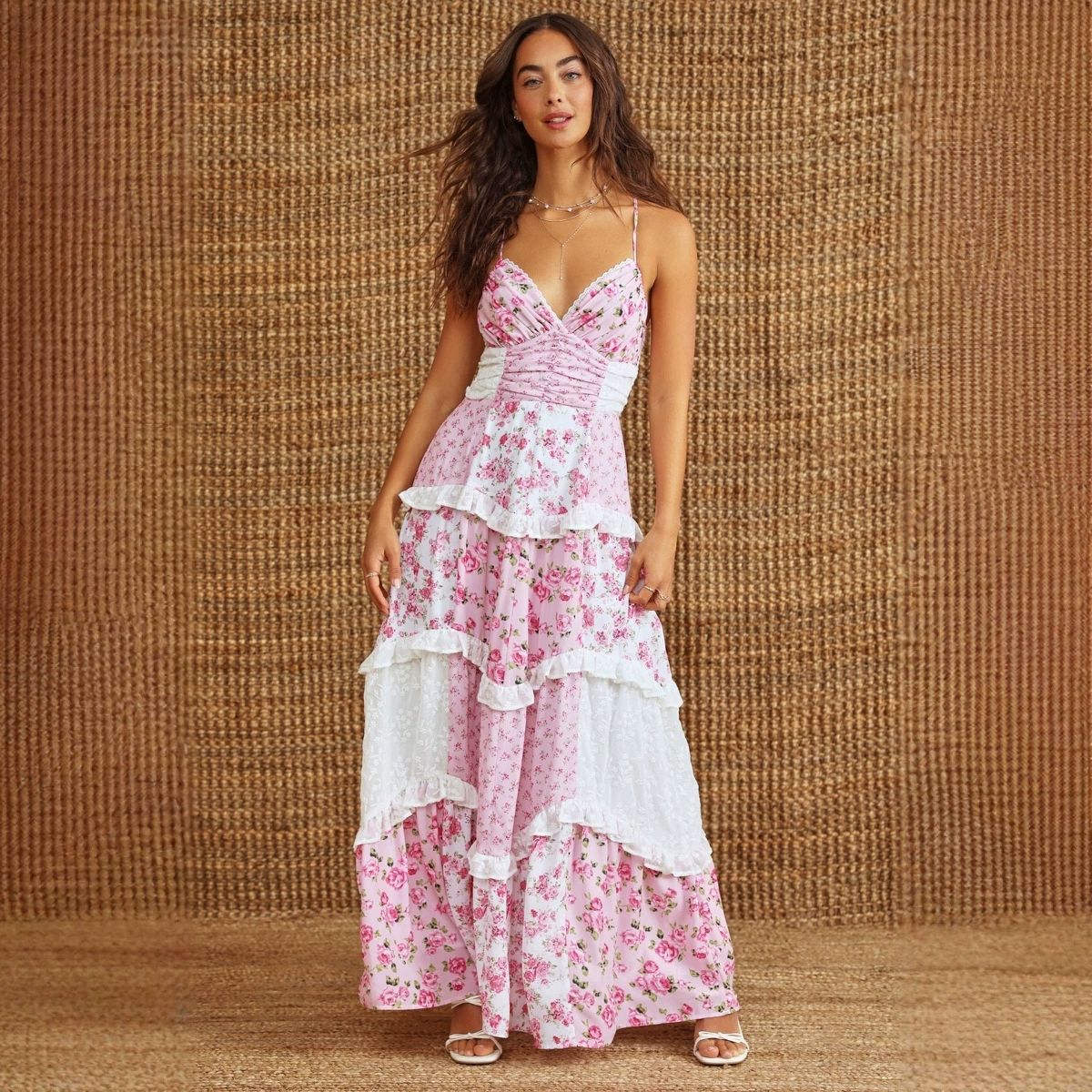 BOHO Off-Shoulder Pleated Floral western Dress