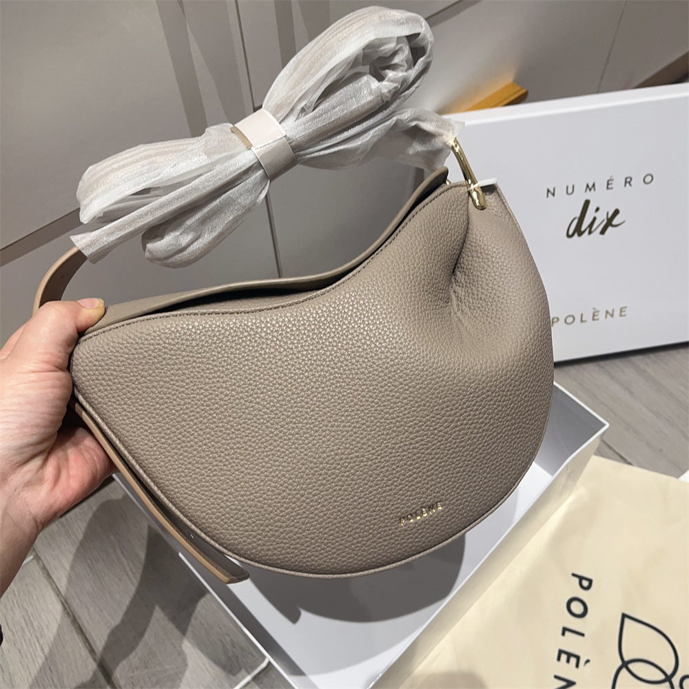 Pebbled Leather Crescent Crossbody Bag Polene Koala Sling Bag