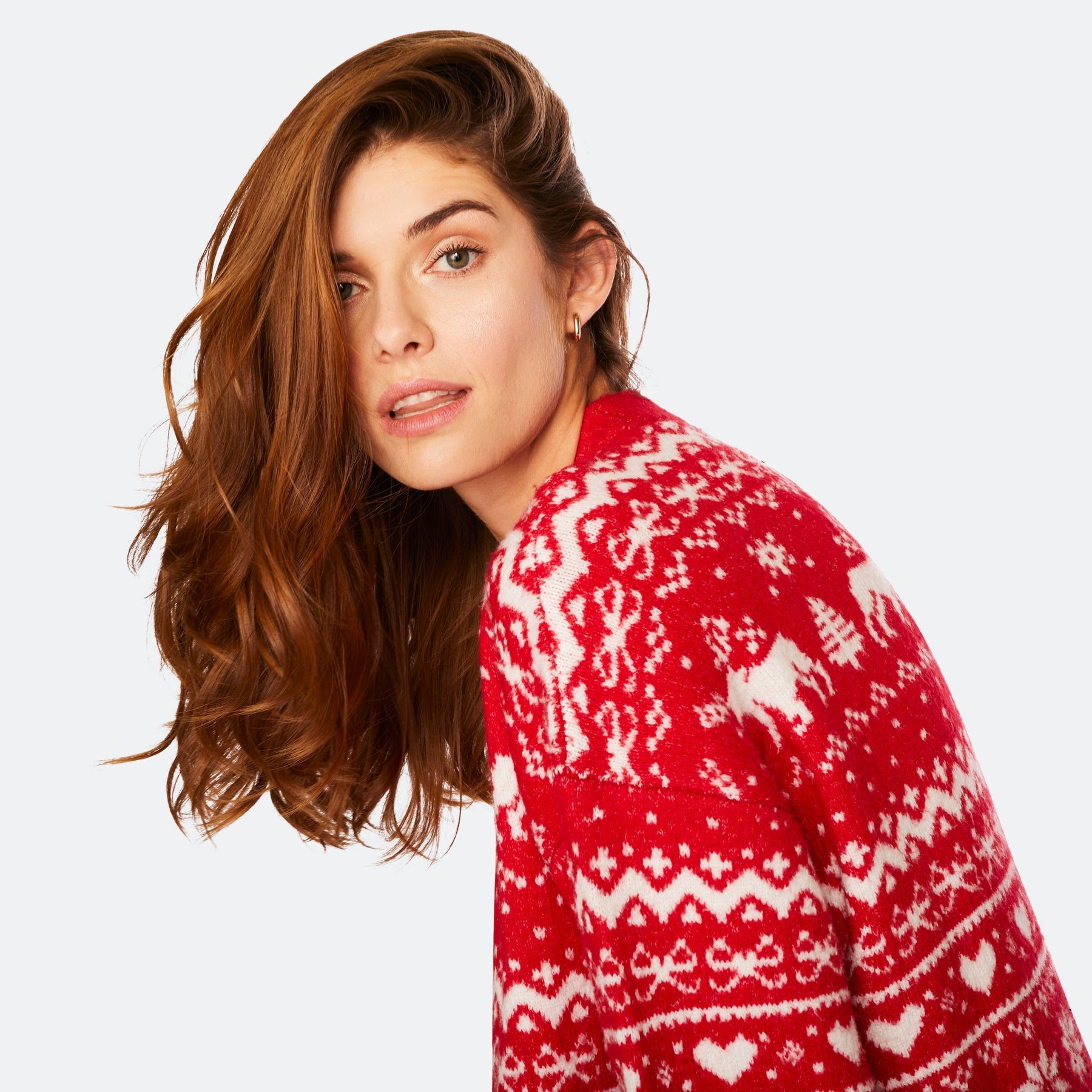 Classic Red Oversized Christmas  Sweater Dress
