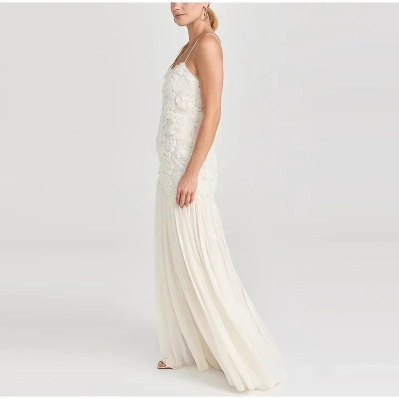 chic jacquard white Boho dress