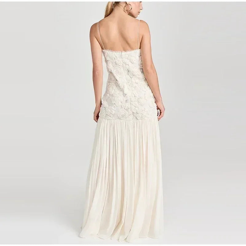 chic jacquard white Boho dress