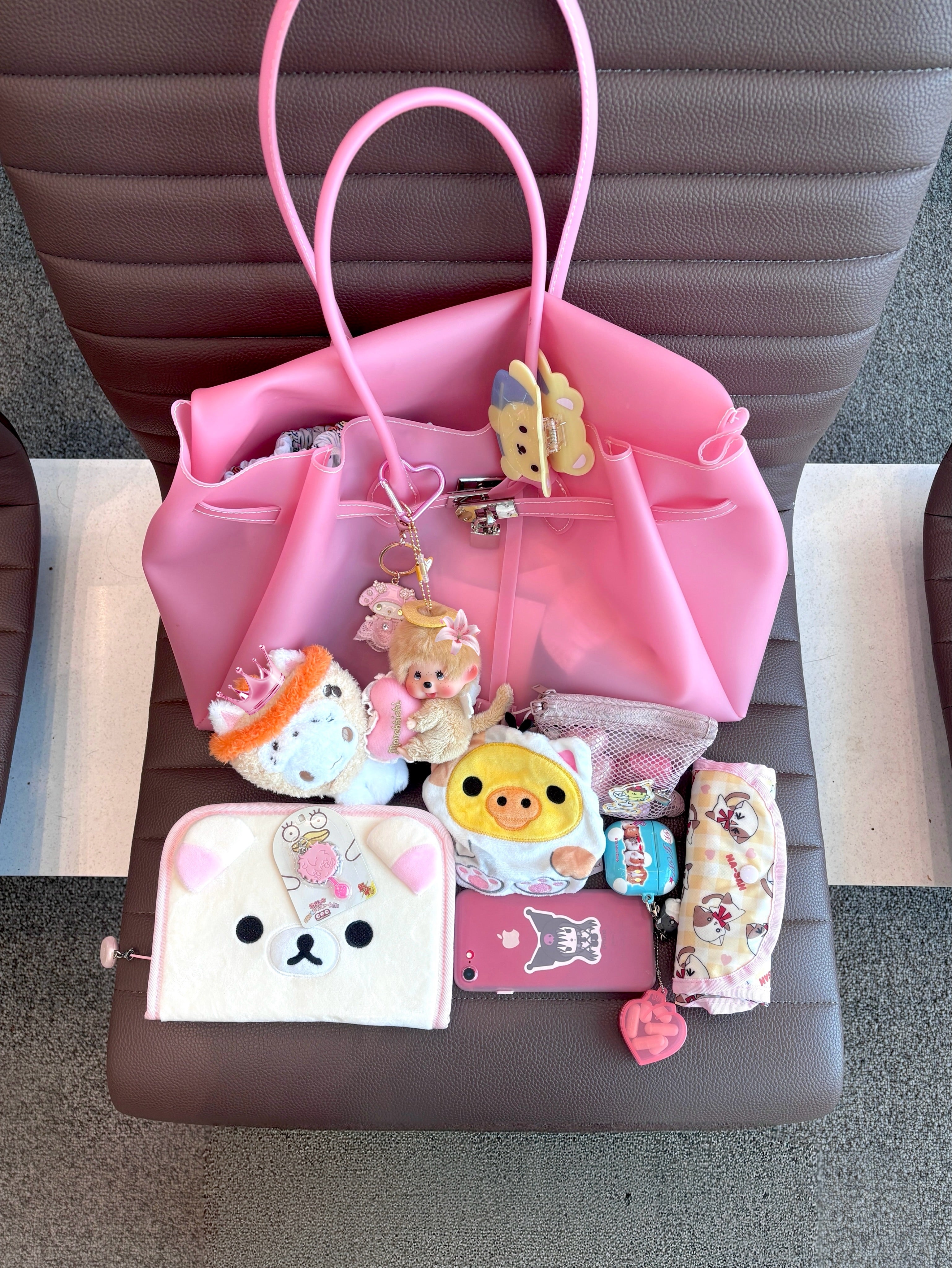 Transparent Solid Color Pvc Jelly Bag Women's Tote Bag-pink