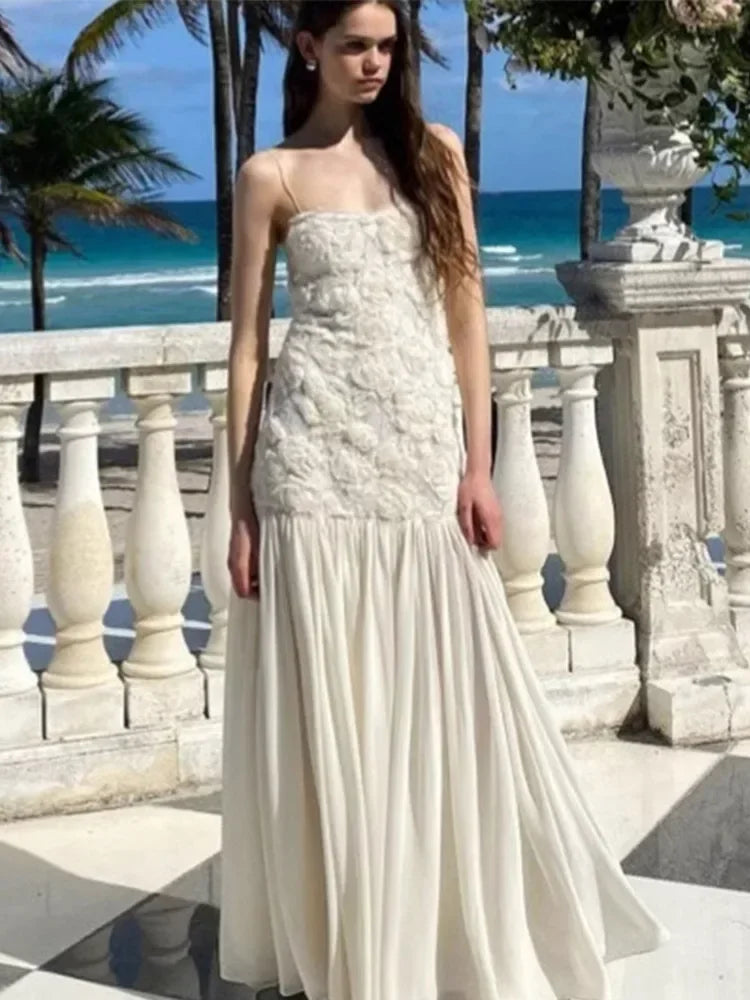 chic jacquard white Boho dress