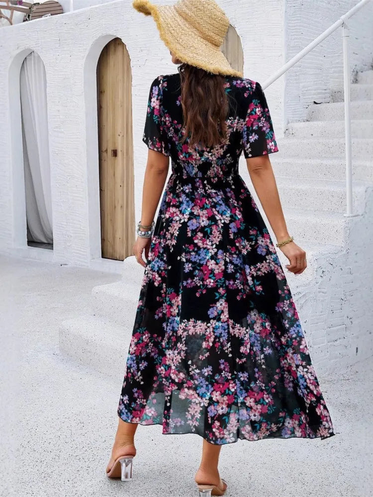 Black chiffon Boho dress