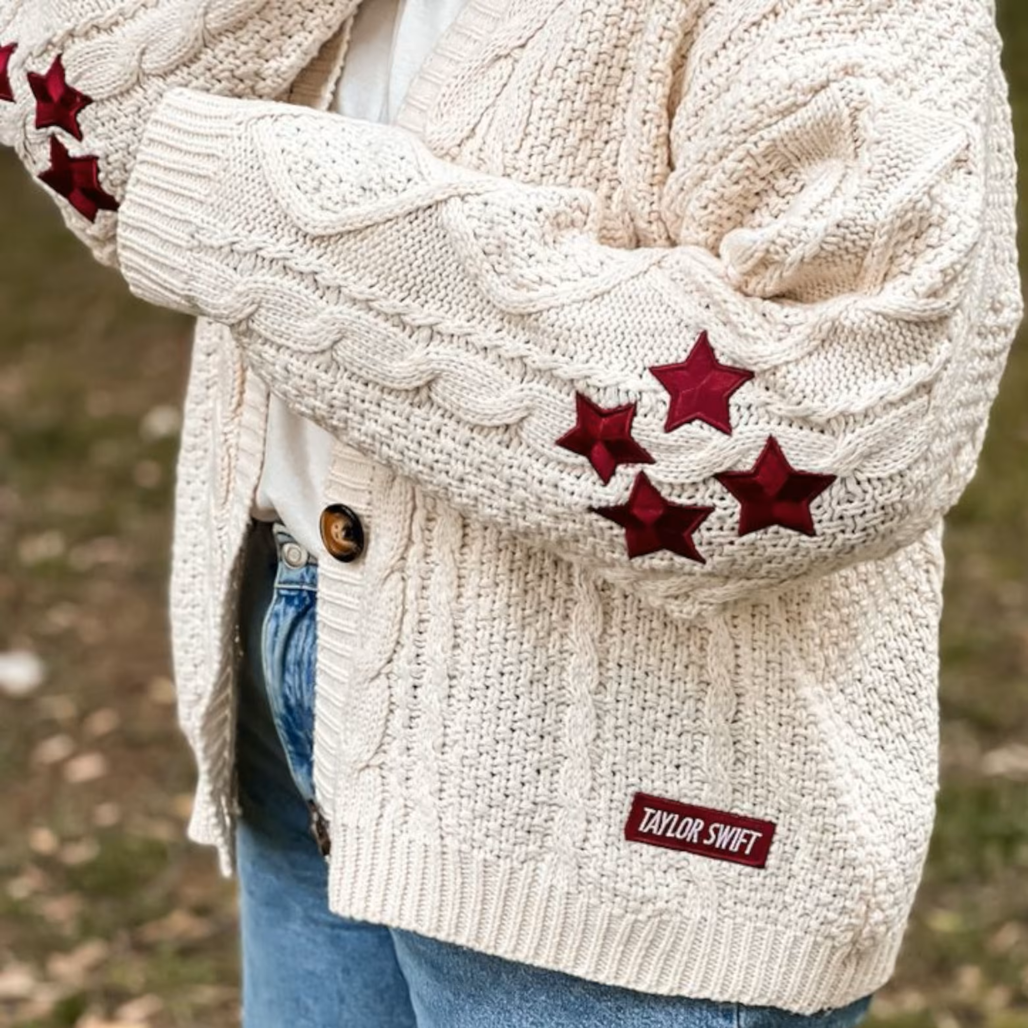 Red Taylors Version Cardigan, Holiday Knit Sweater