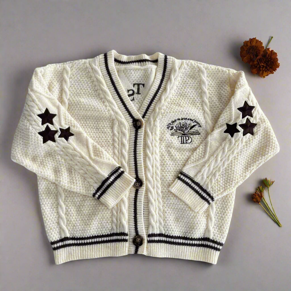 Tortured Poets Department Beige Cardigan - All's Fair In Love And Poetry Cardigan