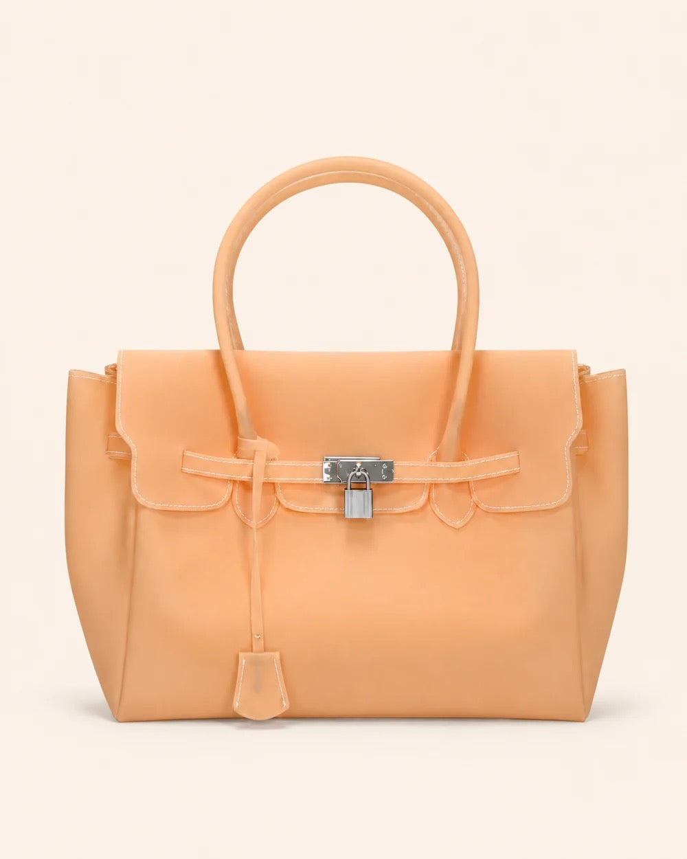 Transparent Solid Color Pvc Jelly Bag Women's Tote Bag-pink