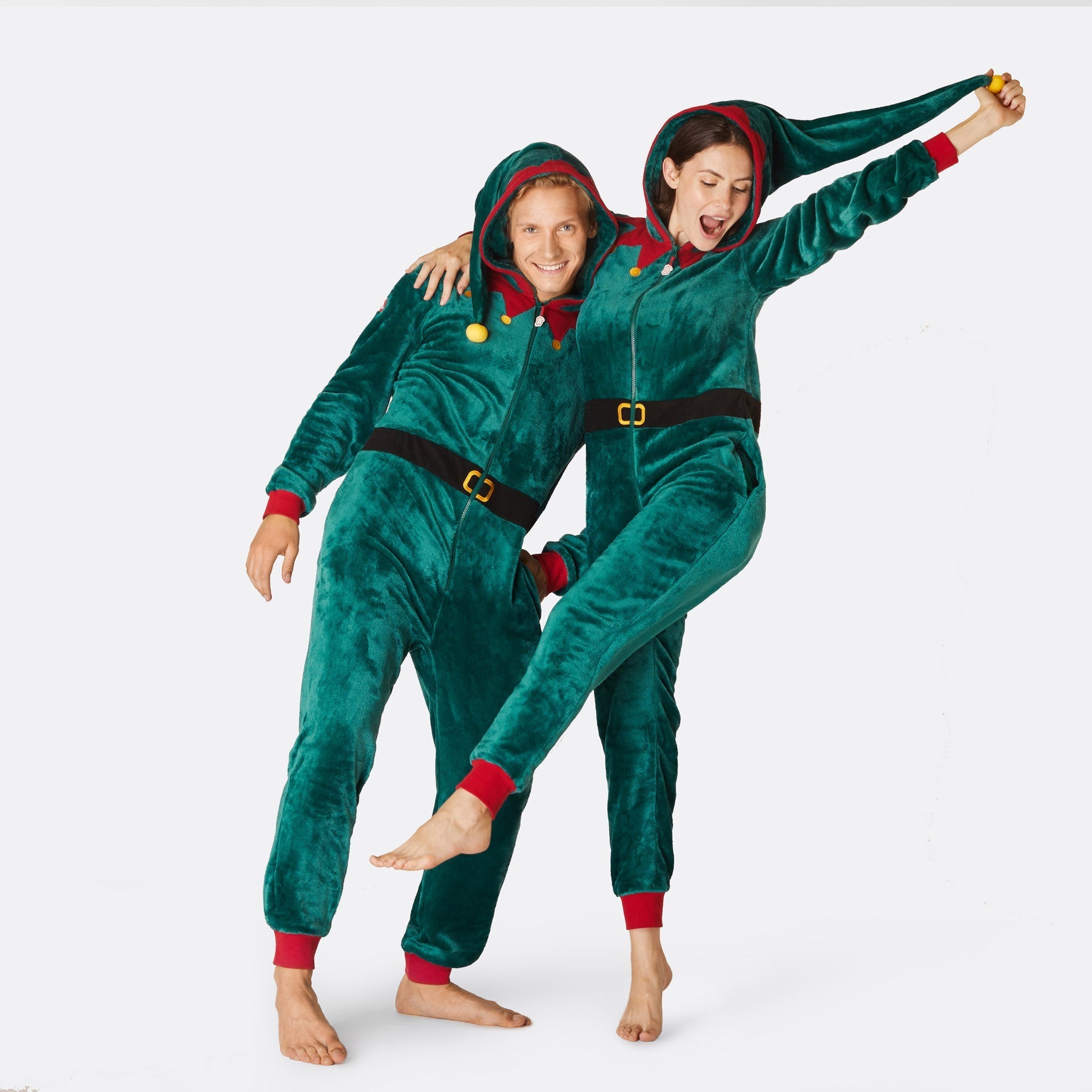 Green Elf Christmas Onesie Pajama Set