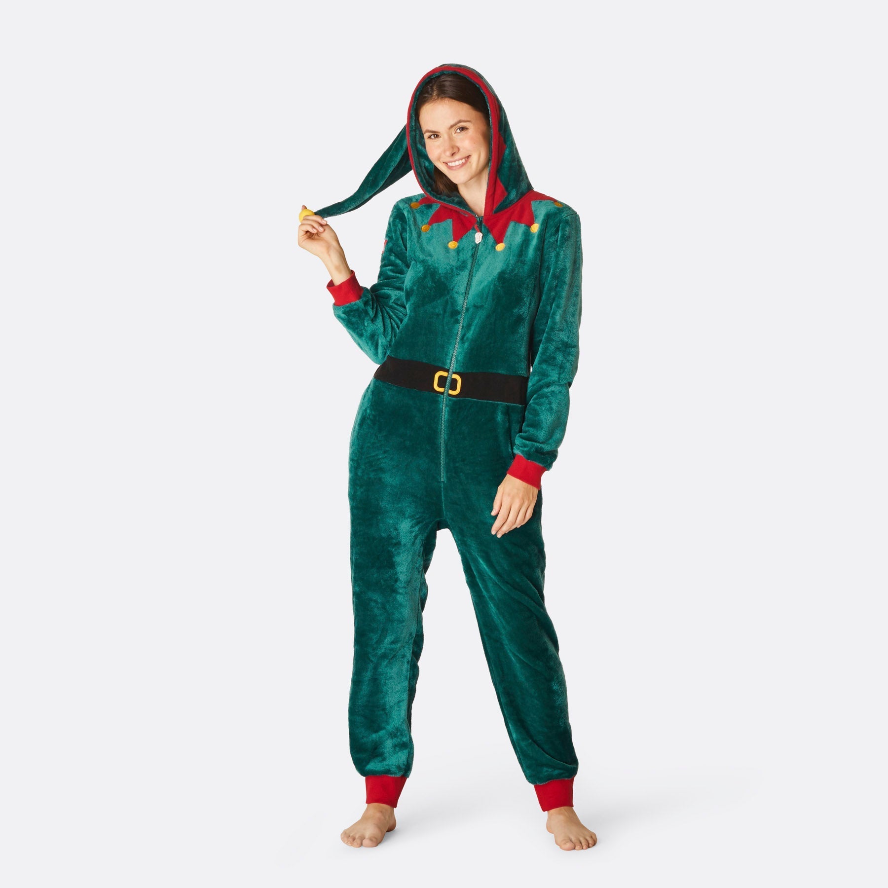 Green Elf Christmas Onesie Pajama Set