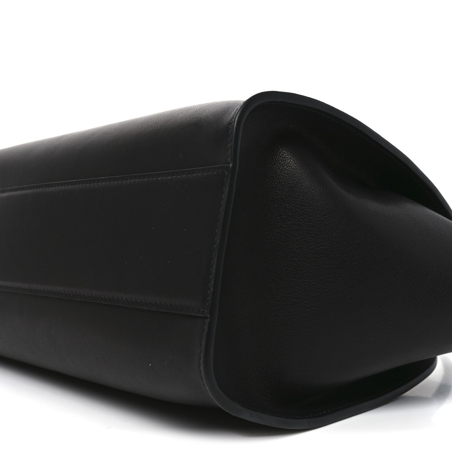 Polished Saddle Calfskin Marlo 12 Tote Bag Black