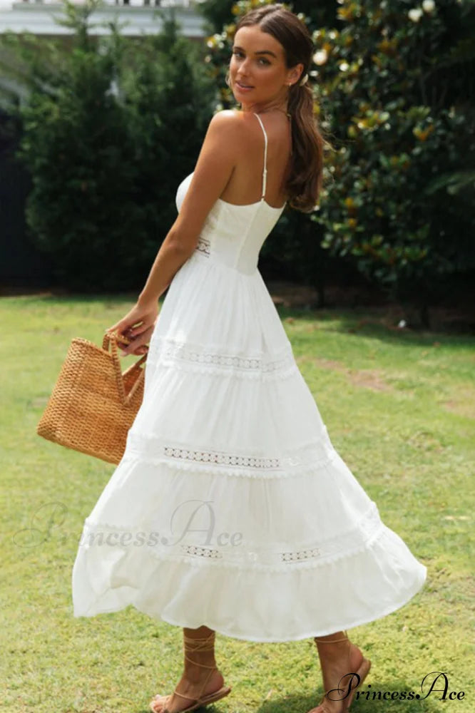 Sling Lace Charming Panel Maxi Boho Dress