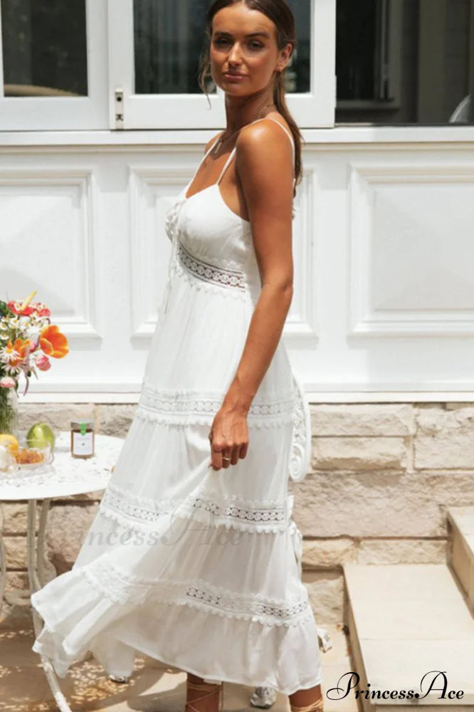 Sling Lace Charming Panel Maxi Boho Dress