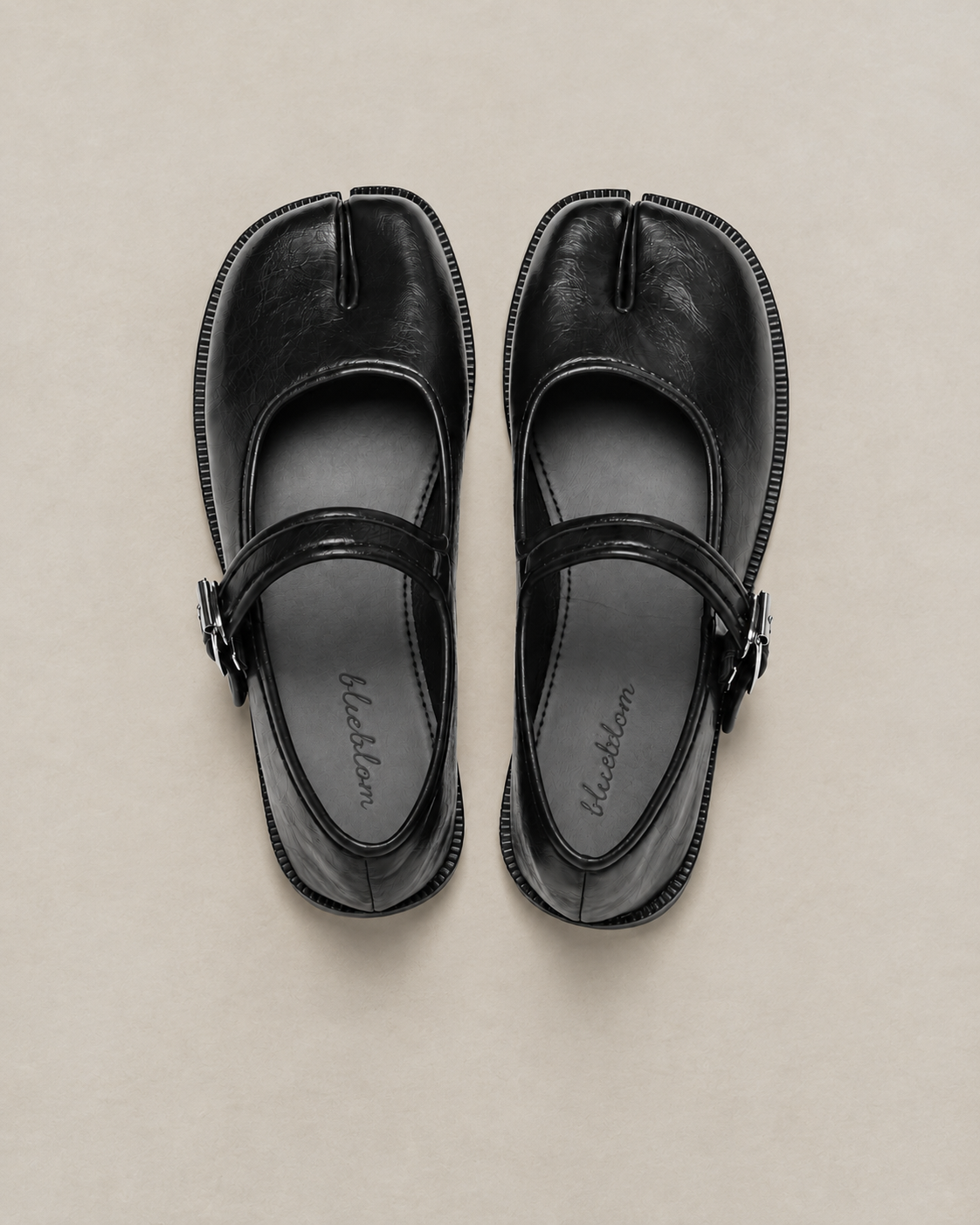 Black Adjustable Strap Tabi Mary Janes