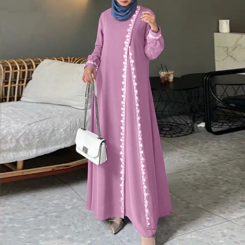 Casual Abaya With Lace Detailing dress kaftan dress  modest dress